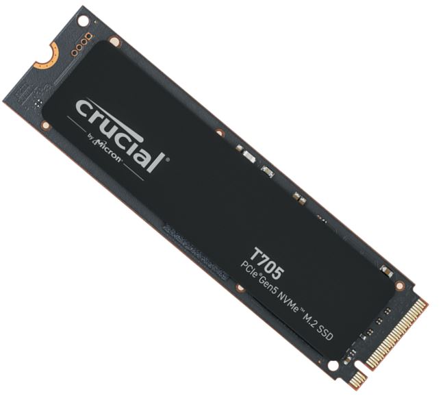 Crucial T705 2TB Gen5 NVMe SSD - 14500/12700 MB/s R/W 1200TBW 1.5M IOPs 1.5M hrs MTTF with DirectStorage for Intel 14th Gen & AMD Ryzen 7000 Crucial T705 2TB Gen5 NVMe SSD - 14500/12700 MB/s R/W 1200TBW 1.5M IOPs 1.5M hrs MTTF with DirectStorage for Intel 14th Gen & AMD Ryzen 7000
